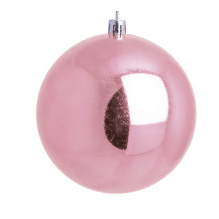 Weihnachtskugel, pink gl&auml;nzend  Abmessung: &Oslash; 6cm, 12 St./Blister   Info: SCHWER ENTFLAMMBAR